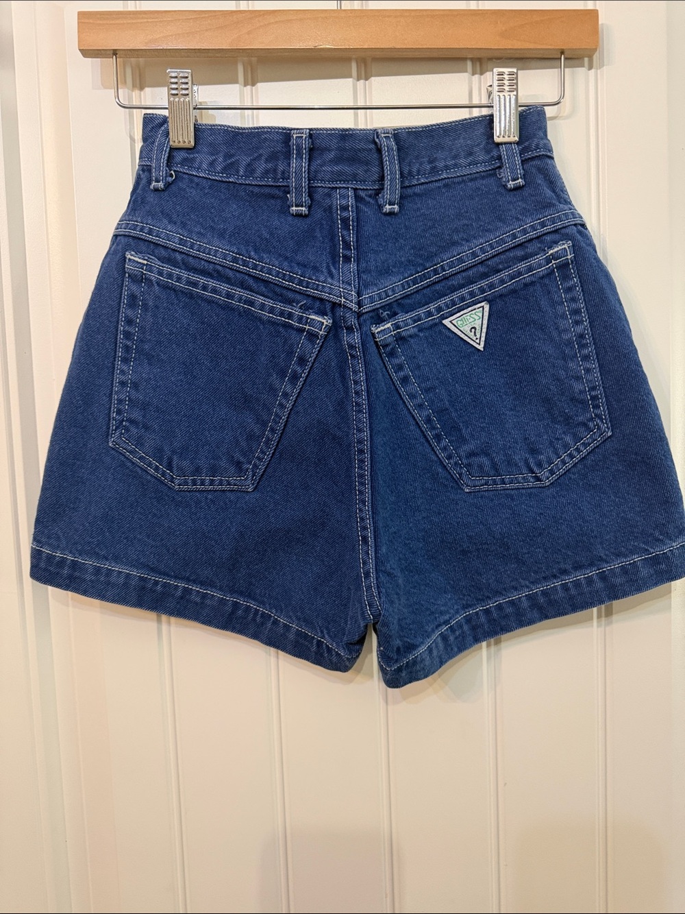Guess Dark Blue High-Waist Denim Shorts - Picture 1 of 3